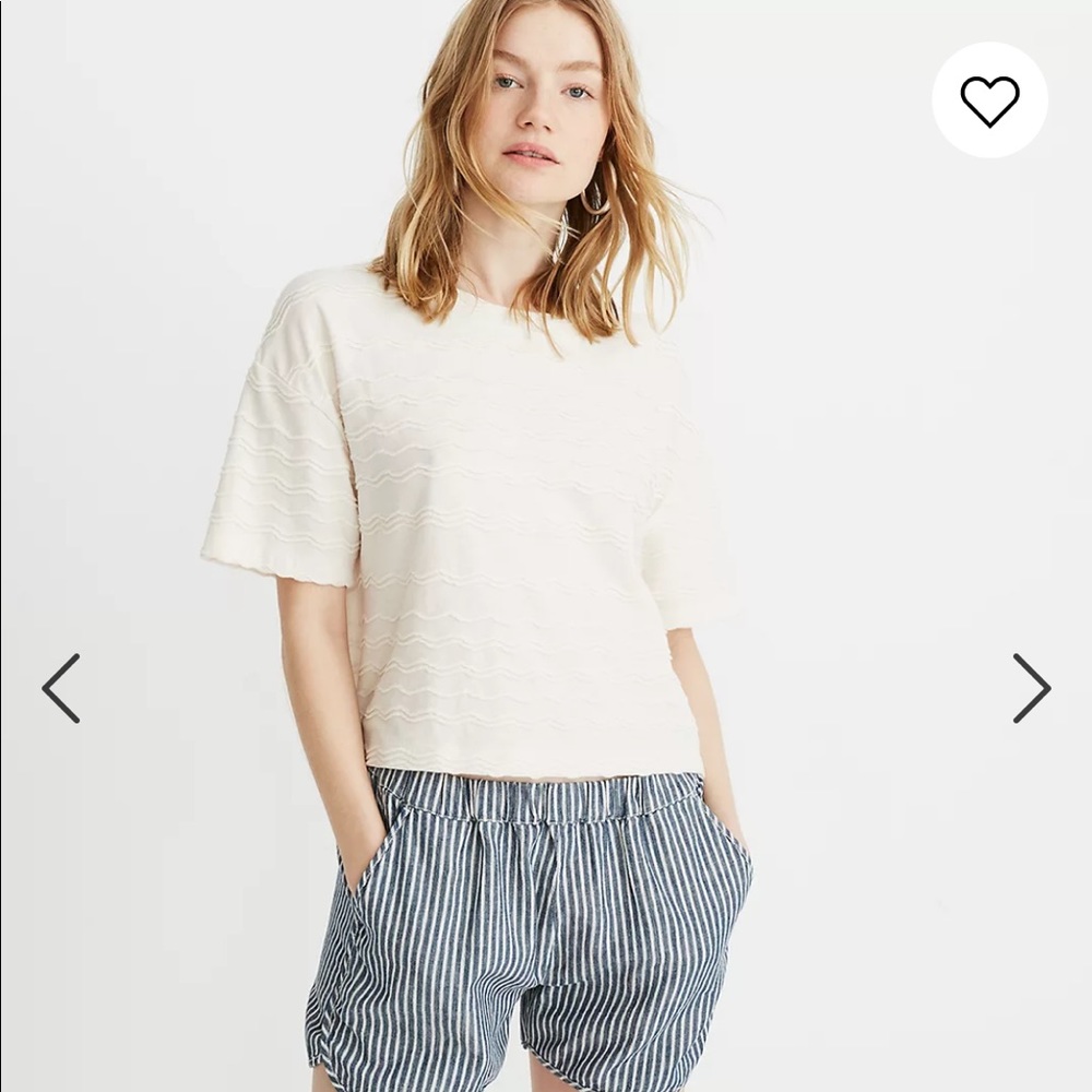 Madewell NWOT Texture & Thread Scallop-Stripe Top